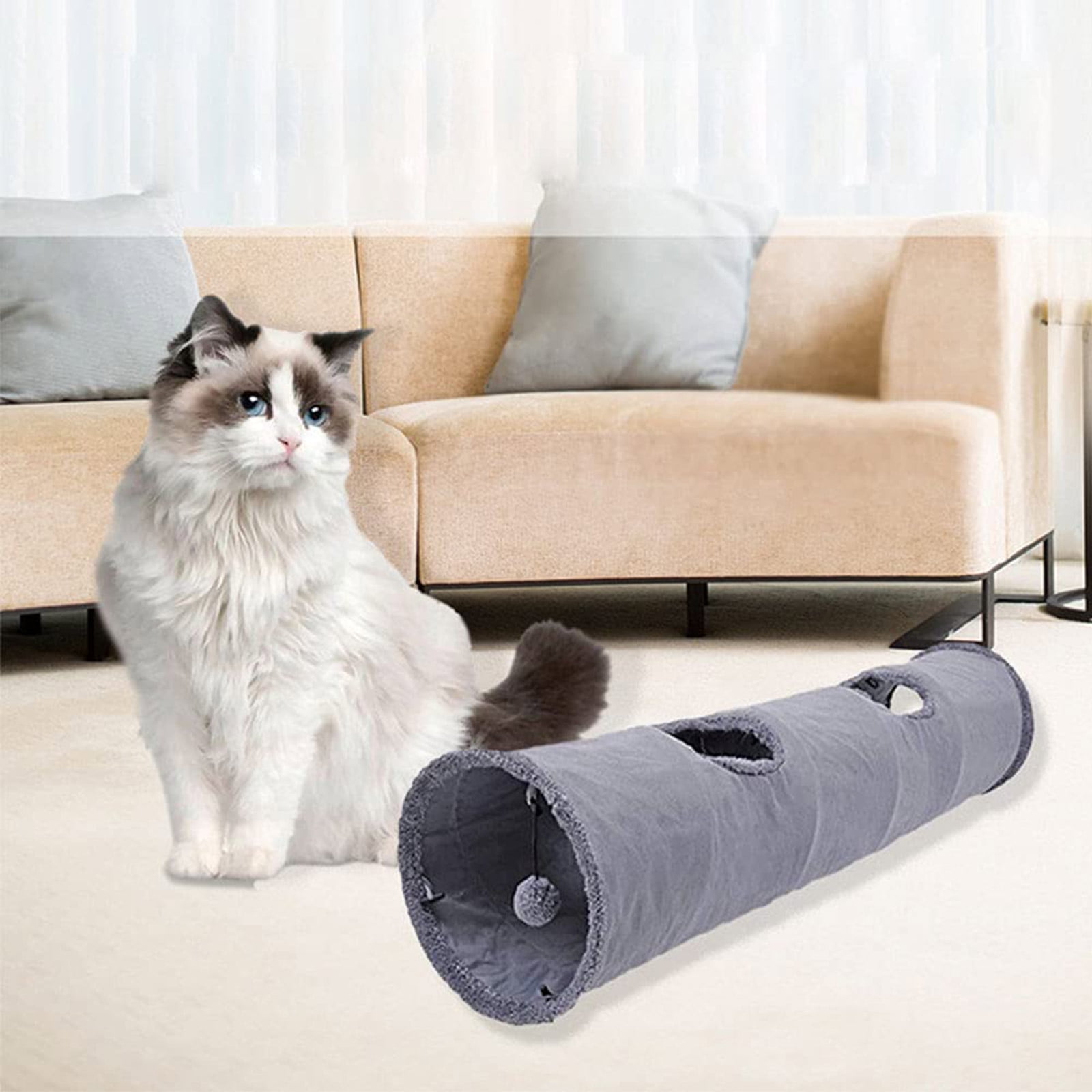 BQBQERT Cats Tunnel Kitten Toy Big Playtube Warm Plush