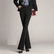 thumbnail image 5 of Pantalones rectos de cintura alta para mujer: cintura elástica, pantalones acampanados con bolsillos, 5 of 7