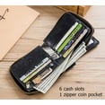 thumbnail image 2 of BULLCAPTAIN Men Zipper Around Wallet Genuine Leather RFID Blocking Bifold Large Capacity Coin Purse with ID Window (Black), 2 of 6