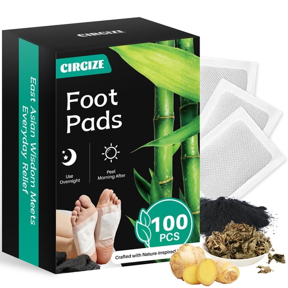 Plantillas para pies CIRGIZE con vinagre de bambú y jengibre, 100 unidades
