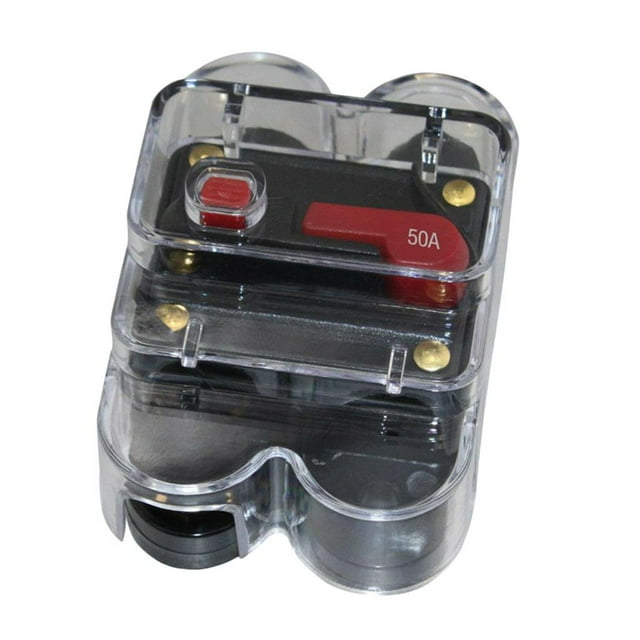 lionlar Car Stereo Inline Circuit Breaker Fuse 50AMP 50A DC12V Audio w/ Waterproof Cover