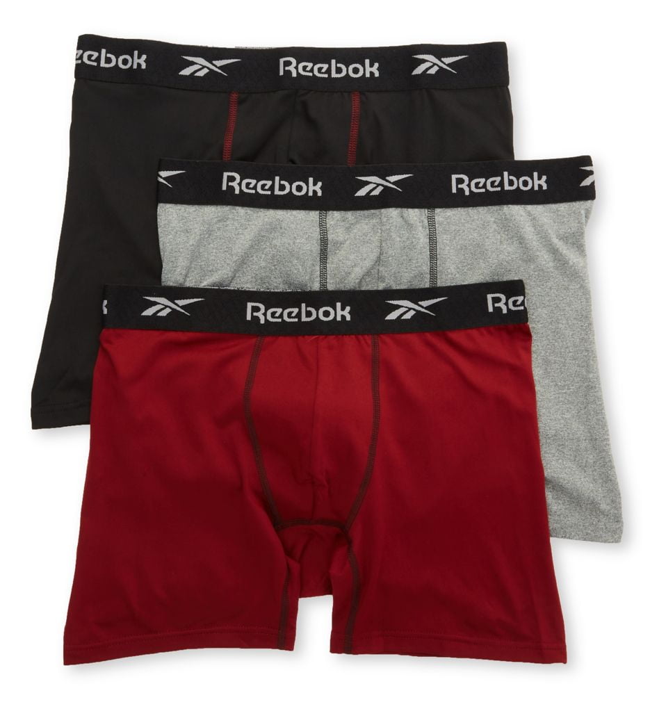 Men's Reebok 213PB44 Super Soft Performance Boxer Briefs 3 Pack (Grey