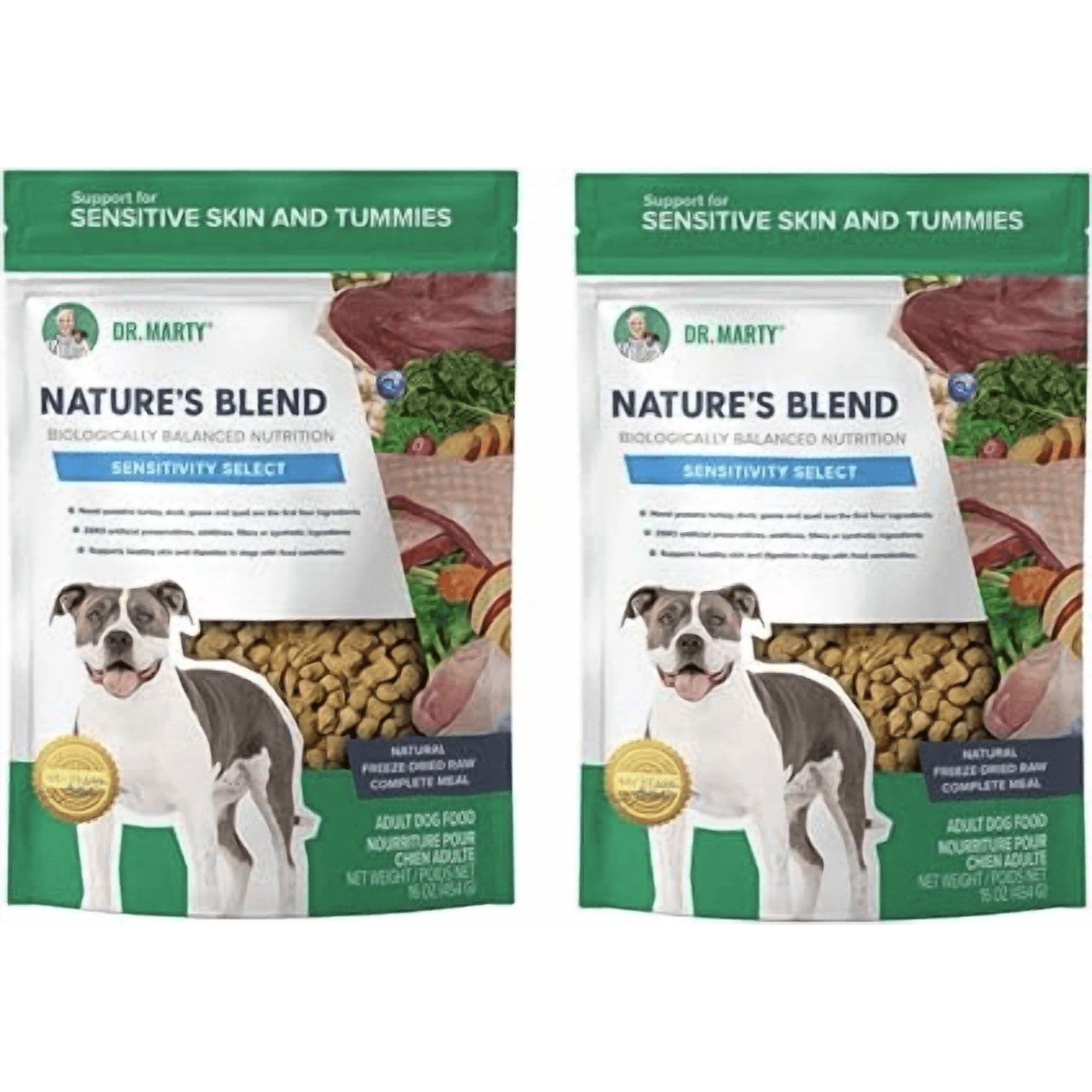 Dr. Marty Nature's Blend Sensitivity Select Freeze Dried Raw Dry Dog Food 16 oz (2 Pack)
