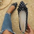 thumbnail image 4 of Puyaiuu Womens Vintage Pointed Toe Polka Dot Bow Flat Slip On Loafer Shoes Daily Fashion Footwear Black 39 Gift, 4 of 9