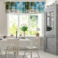 thumbnail image 4 of 2 Pack Valances Window Treatments, Summer Beach Ocean Plants Blue Sea Blackout Drapes Adjustable Curtain Valances for Windows Living Room Kitchen Over Sink, 18x52 Inch Rod Pocket Valances, 4 of 6
