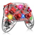 thumbnail image 2 of Game Controller for PC/Switch/Tesla model 3/y/x/s,Transparent LED Backlight,Support Dual Motor and Dual Vibration Function(transparent red), 2 of 5