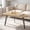 Natural, variant on Manxile Modern Triangle Wood + Metal Coffee Table with One Coffee Table, Rustic White
