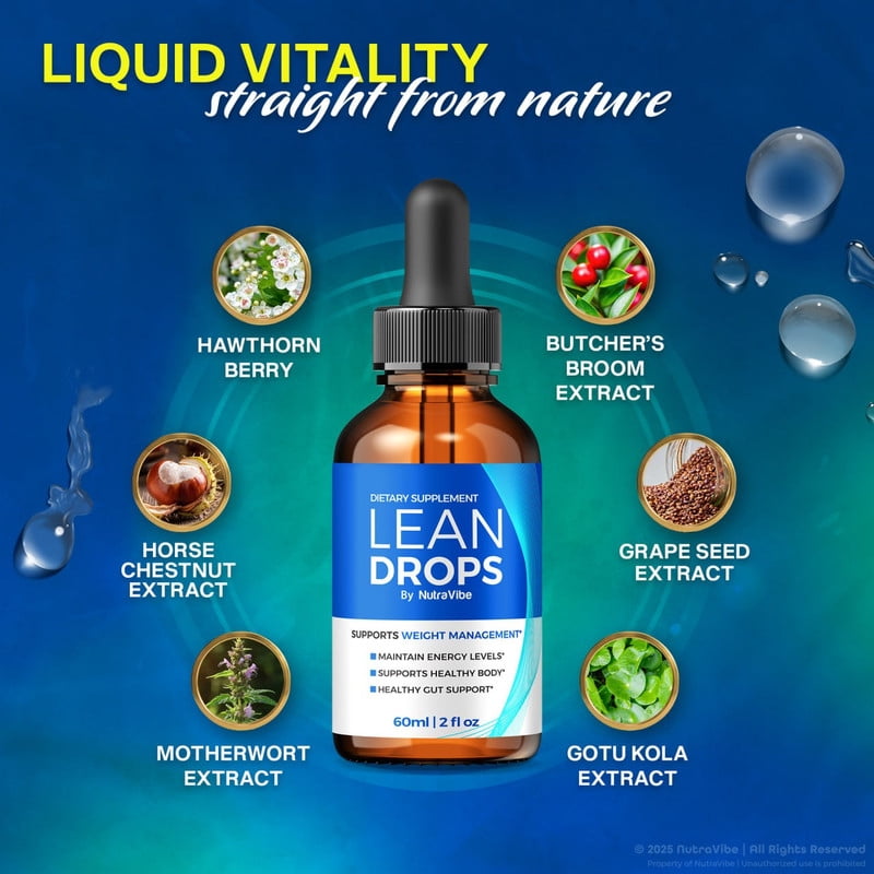 (2 Pack) Lean Drops – LeanDrops Liquid Formula with a Clean Blend to Support Fitness Goals, Active Lifestyle & Wellness | Just a Few Easy Drops for a Fit-Focused Lifestyle (60 Servings)