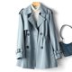 thumbnail image 1 of Ailaofu Women's Solid Color Lapel Double-Breasted Belted Long-Sleeved Street Style Trench Coat, 1 of 7