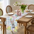thumbnail image 4 of Blue Easter Table Runner 72 Inches Long for Kitchen Dining, Spring Watercolor Bunny Eggs Flower Plaid Dresser Scarf Farmhouse, Dining Table Decorations for Wedding/Parties, 16 x 72 In, 4 of 8