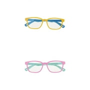 Children Anti-Blue Light & UV Protection Glasses Soft Silicone Frame, Computer Tablet Gaming TV Glasses Flexible Eyewear for Boys Girls - Multicolor 2 (2pcs)