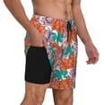 thumbnail image 2 of Kdxio Hawaiian Style Print Men's Swim Trunks with Compression Liner 7 Inch Inseam Quick Dry Swim Shorts, 2 of 7