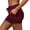 Wine Red, variant on Women Elastic Drawstring Shorts Casual Gym Jogger Running Sports Shorts Pants Plus Size