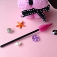 thumbnail image 4 of 50 Piezas Desechables Cepillo de Pestañas Rímel Varitas Aplicador Peine Maquillaje Cosmético +Fucsia Sunnimix Desechable de la pestaña del cepillo, 4 of 8