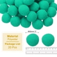 thumbnail image 2 of Pom Poms de 2 pulgadas para manualidades, 20 piezas de pompones para manualidades, bolas esponjosas a granel para sombreros, arte navideño DIY, cian, 2 of 7
