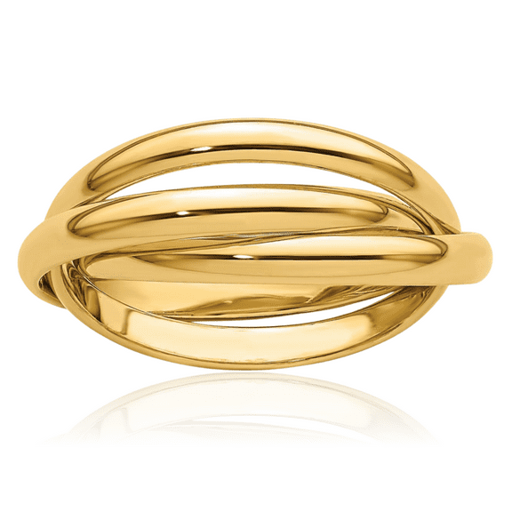 14K Solid Yellow Gold Rolling Wedding Band Ring