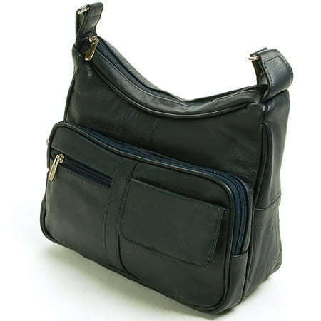 Women&#39;s Leather Organizer Purse Shoulder Bag Multiple Pockets Cross Body Handbag - 0
