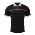 thumbnail image 4 of Sngxgn Men's Short Sleeve Cotton Stretch Polo Shirt(Black,XXL), 4 of 5