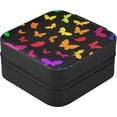 thumbnail image 3 of GZHJMY Butterfly Small Jewelry Box, Portable Leather Travel Jewelry Storage Case for Rings Earrings Necklace Bracelets, 3 of 7