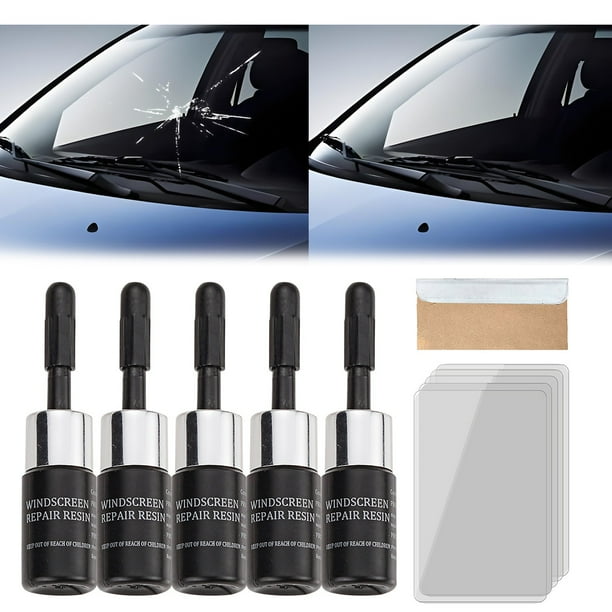 Herramienta para reparar cristales de coche, agente reparador de parabrisas, juego de tres piezas, juego de líquido reparador de cristales, kit de reparación de grietas de ventanas de 5 piezas, líquid