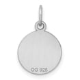 thumbnail image 4 of Sterling Silver Rh-plt Engraveable Round Polished Front/Back Disc Charm QM497/27P, 4 of 4