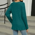 thumbnail image 6 of Womens Shirts Tshirts Long Sleeve Womens Workout Tops Fall Fashion Crew Neck Loose Buttons Blouses Casual Dark Green XL, 6 of 8