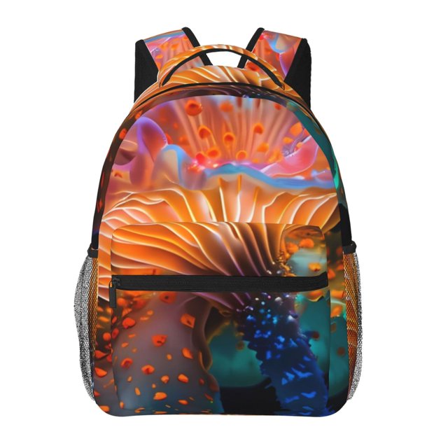 Disketp Bioluminescent Underwater Flower Mochila Estampada para Hombre y Mujer – Mochila Ligera Clásica con Múltiples Bolsillos para Universidad, Trabajo y Viajes-One Size