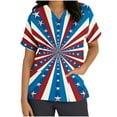 thumbnail image 3 of American Flag Scrub Tops,Cadancy Plus Size Nurse Uniforms for Women Clearance,Loose Fit Short Sleeve Tees Color Blouses Casual,Red Shirts Casual V Neck,Blusas Para Mujer Mis Pedidos Multicolor XL, 3 of 5