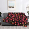thumbnail image 6 of Throw Blanket for Couch Sofa and Bed, Beautiful Maple Leaf Lantern Soft Plush Throw Blanket, Fuzzy Cuteness Comfy Warm Washable Flannel Blanket Throws for All Season, 6 of 8