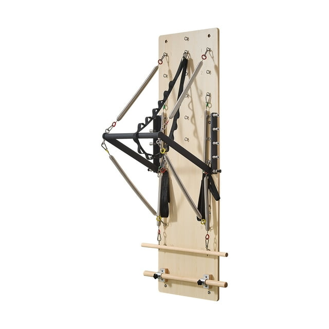 KFFKFF Machine de Reformer le Pilates Murale, Tremplin de Pilates en Bois d'Érable, Équipement d'Exercice avec Ressorts de Résistance, Entraîneur de Yoga et de Mise en Forme, Convient à la Flexibilité et à l'Équilibre