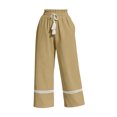 thumbnail image 4 of Linen Cotton Casual Pants For Women Drawstring Pocket Lace Trim Elastic Waist Garden Party Daywear Summer Flowy Easy Matching Style Lightweight Comfort, 4 of 6