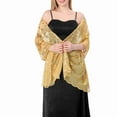 thumbnail image 4 of Lolmot Shiny Sequin Shawl Wrap for Women Dinner Party Sheer Shawl Wedding Bride Shawl Evening Dress Scarf, 4 of 5
