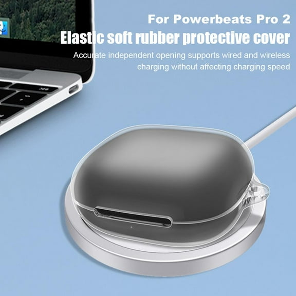 QHUDLV Clear Case for Powerbeats Pro 2,Shockproof TPU Case for Earbuds