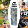 thumbnail image 7 of 32oz Transparent Sports Water Bottle with Straw for Kids Adults Outdoor School Gym Fitness Swirling Metal and Marble Pattern, 7 of 7