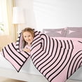 thumbnail image 3 of Homewish Abstract Stripes Twin Comforter Sets,Classic Geometric Bedding Set,Pink Black,Pink Reversible,2 Pieces,1 Comforter and 1 Pillowcase, 3 of 7