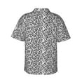 thumbnail image 3 of Goofa Weave Geometric Hawaiian Shirt for Men, Unisex Summer Beach Casual Short Sleeve Button Down Shirts,Aloha Tropical Floral print shirt-Small, 3 of 9