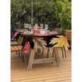 thumbnail image 3 of Outdoor Table Cloth with Umbrella Hole and Zipper, Fall Maple Leaf Waterproof Rectangle Tablecloth 54"x80", Thanksgiving Botanical Leaves Black Washable Table Cover for Outside Party Patio Picnic, 3 of 8