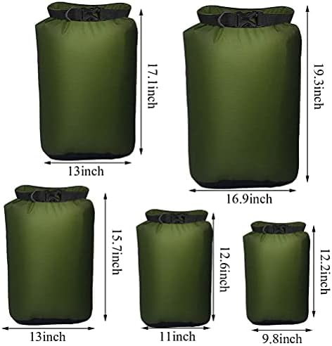Jointown 5 Pack Waterproof Dry Sacks, Lightweight Outdoor Dry Bags 20L /12L / 10L/ 6L/ 3.5L Ultimate Dry Bags for Kayaking Camping Rafting Boating