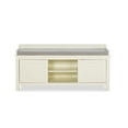 thumbnail image 3 of Linon Lakeville 45" Antique White Storage Bench with Sliding Doors, 3 of 17