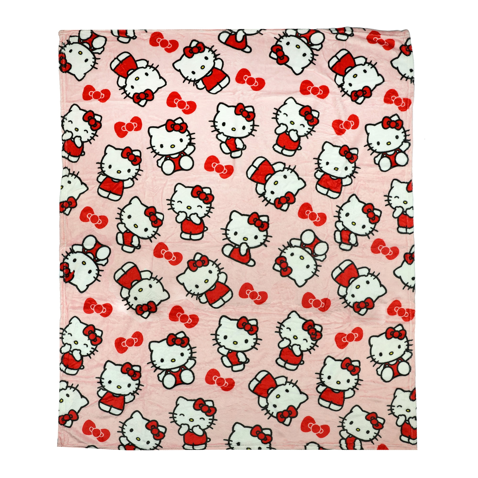 Hello Kitty Bow Surprise Character Hugger Pillow and Fleece Throw Blanket Set