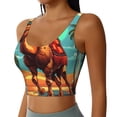 thumbnail image 2 of Balery Cool Camel Oasis Vibes Sujetadores deportivos con espalda cruzada para mujer, acolchados, sin costuras, de alto impacto, ideales para yoga, gimnasio, entrenamiento y fitness.-Small, 2 of 8