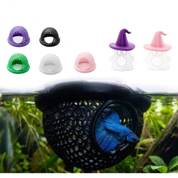 7-piece set of floating fish resting area and small fish hiding place, suitable for fighting fish and small fish