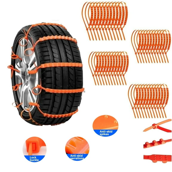 Reusable Anti Snow Chains Of Car,Snow Chains For Car Tires,Car Snow Chains Non-Slip Cable Tie,For Tires For Auto Pickup Trucks Suv On Ice Sand Mud Rain Road Adjustable Plastic Anti-Skid Ties