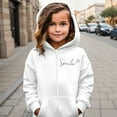 thumbnail image 2 of Byoo Smile Letter Print Hoodie for Toddler Girls Long Sleeve Kangaroo Pocket Zip Up Hooded Jacket Comfort Sweatshirt for Kids, 2 of 4