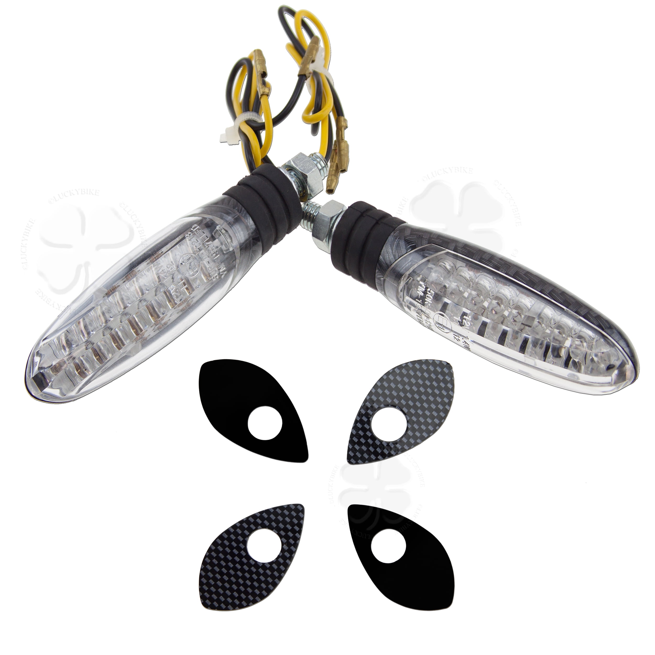 Yakima Carbon Amber LED Turn Signals + Adapter Kit Honda CBR 600 1000