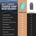 thumbnail image 6 of THURSO SURF 42'' Bodyboard Body Boards for Beach Lightweight PE Core IXPE Deck HDPE Bottom FRP Stringers Body Boards Double Swivel Board Leash and Carrying Bag Lightning Turquoise, 6 of 7