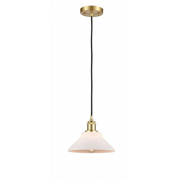516-1P-SG-G131 Innovations Lighting Orwell - 1 Light Cord Hung Mini Pendant In Industrial Style-6.5 Inches Tall and 8.38 Inches Wide-Satin Gold