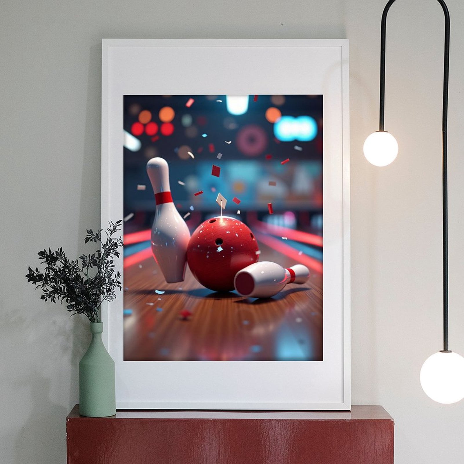 Diamond Art Kits for Adults - Classic Bowling Print No.11 5D Frameless Dimond Painting Kit for Adults Beginner, Round Diamond Kits for Home Wall Decor, Gift for Women