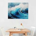 thumbnail image 2 of JEUXUS Modern Minimalist Sofa Background Wall Decoration Painting Light Luxury Style Blue Abstract Art Painting Oil Painting,No Frame, 2 of 4