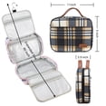 thumbnail image 2 of Large Toiletry Bag Travel Organizer with Hanging Hook, Water-resistant Makeup Cosmetic Bag Travel Case for Accessories, Shampoo, Toiletries, Personal Hygiene Items- Coffee Plaid, 2 of 5